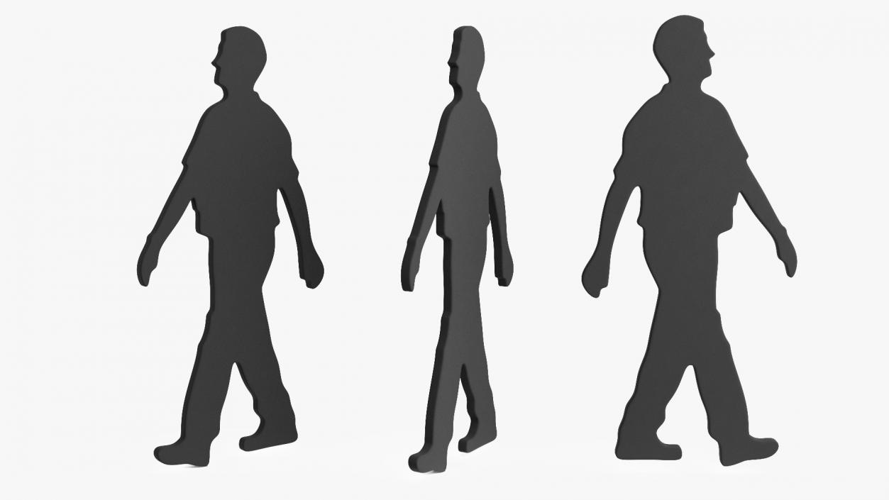 Walking Man Silhouette 3D