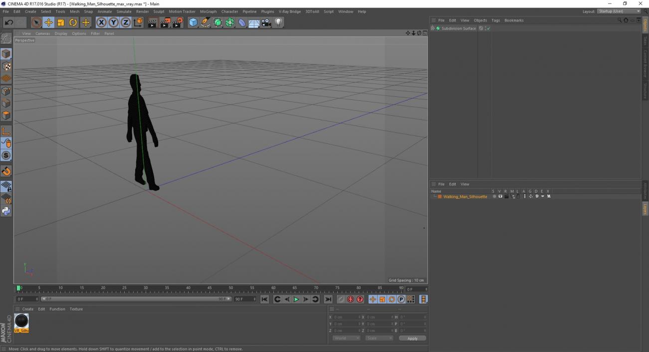 Walking Man Silhouette 3D