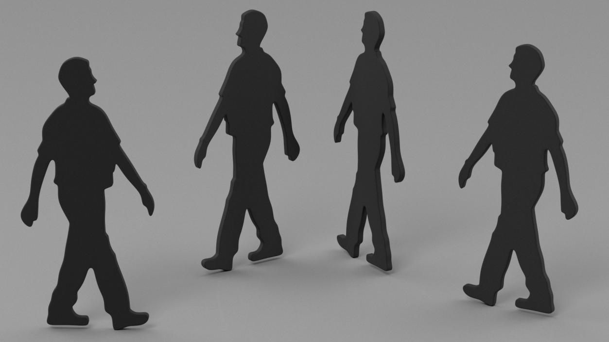 Walking Man Silhouette 3D