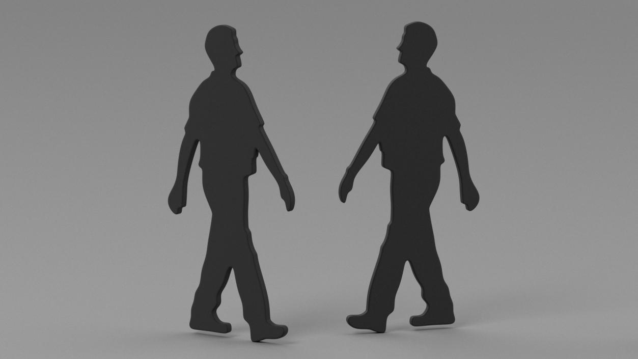 Walking Man Silhouette 3D