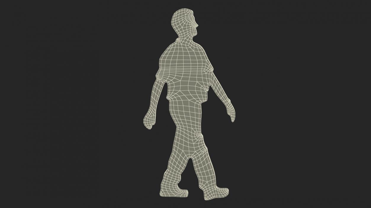 Walking Man Silhouette 3D