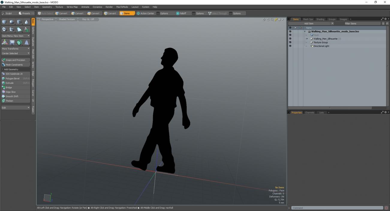 Walking Man Silhouette 3D