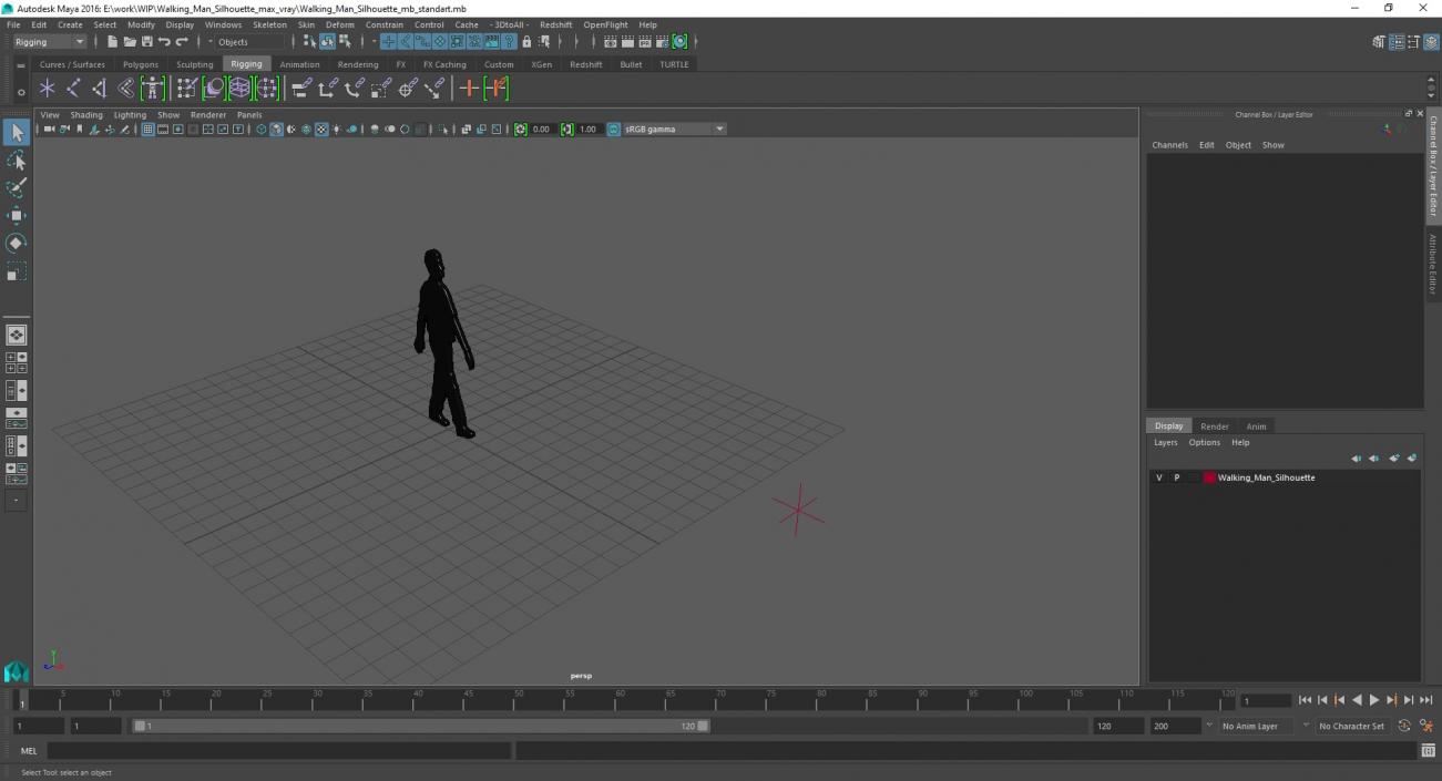 Walking Man Silhouette 3D