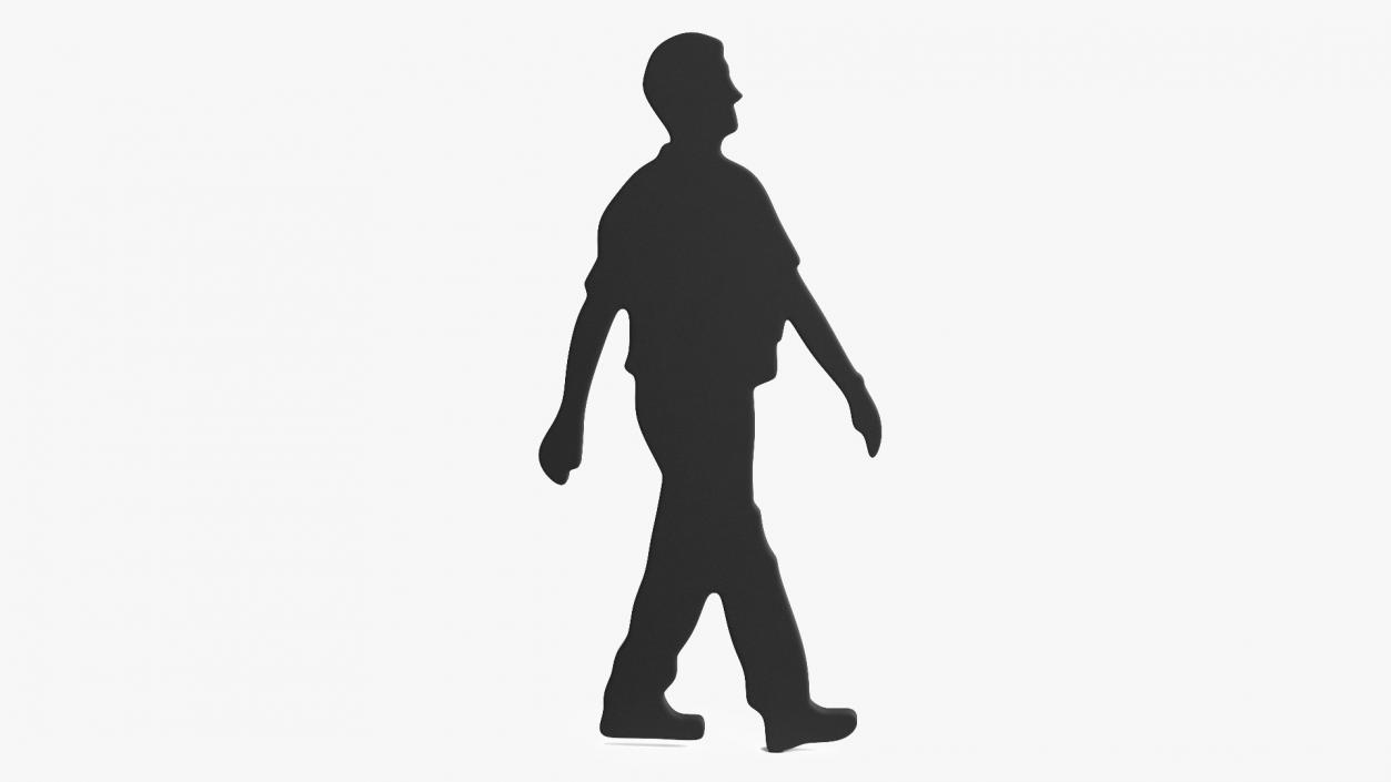 Walking Man Silhouette 3D