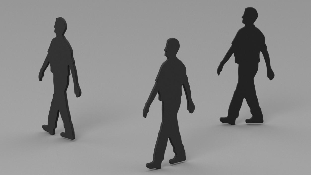 Walking Man Silhouette 3D