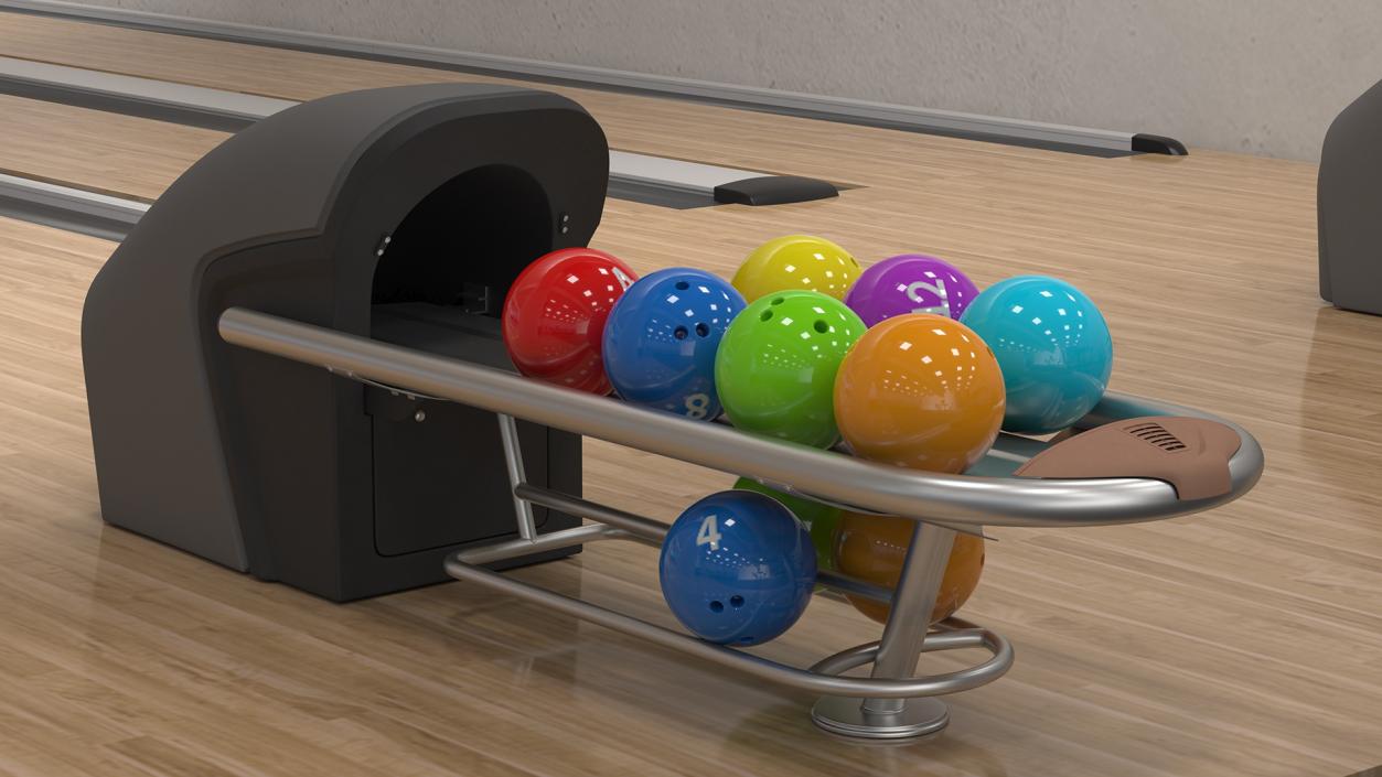 3D Bowling Center Interior with Furniture model