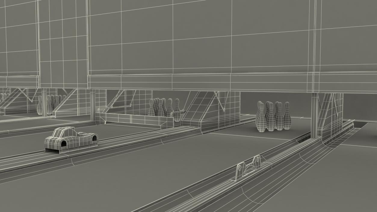 3D Bowling Center Interior with Furniture model