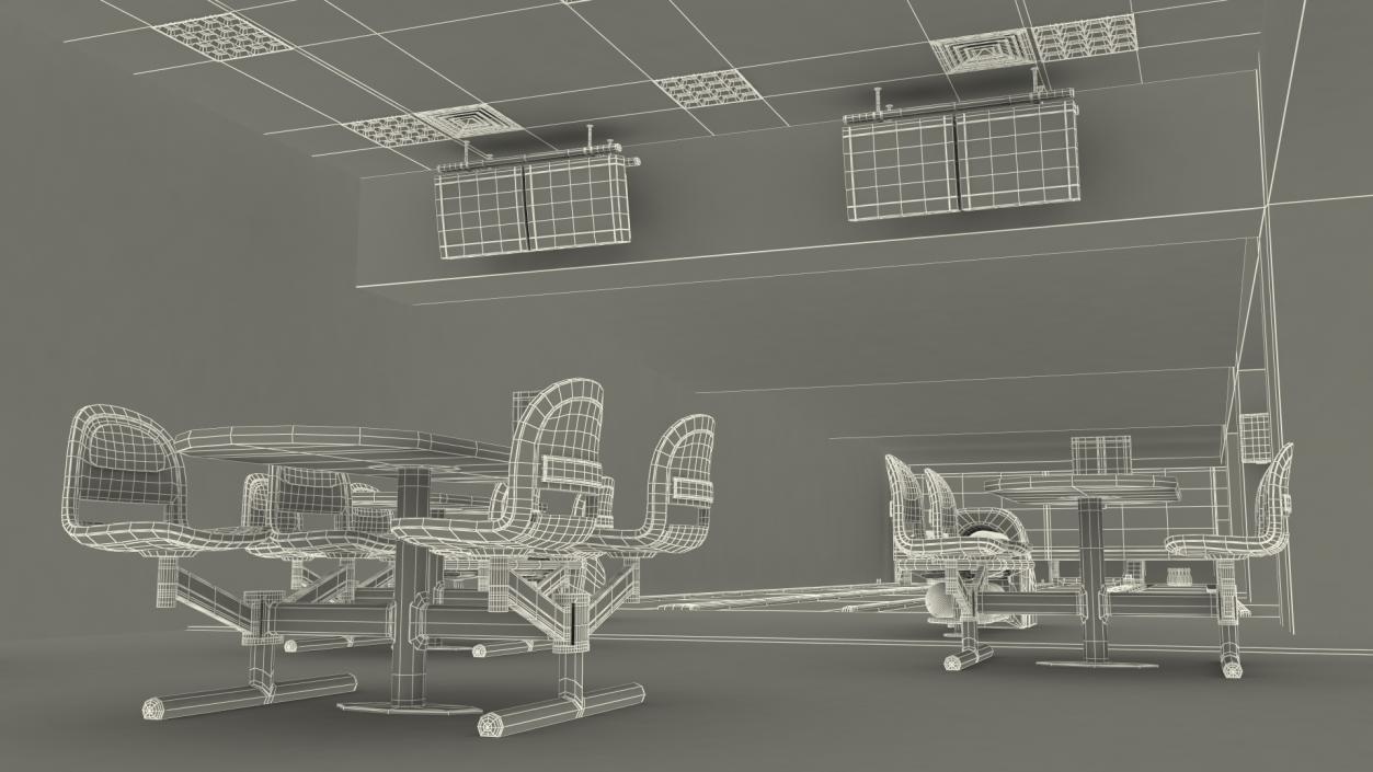 3D Bowling Center Interior with Furniture model