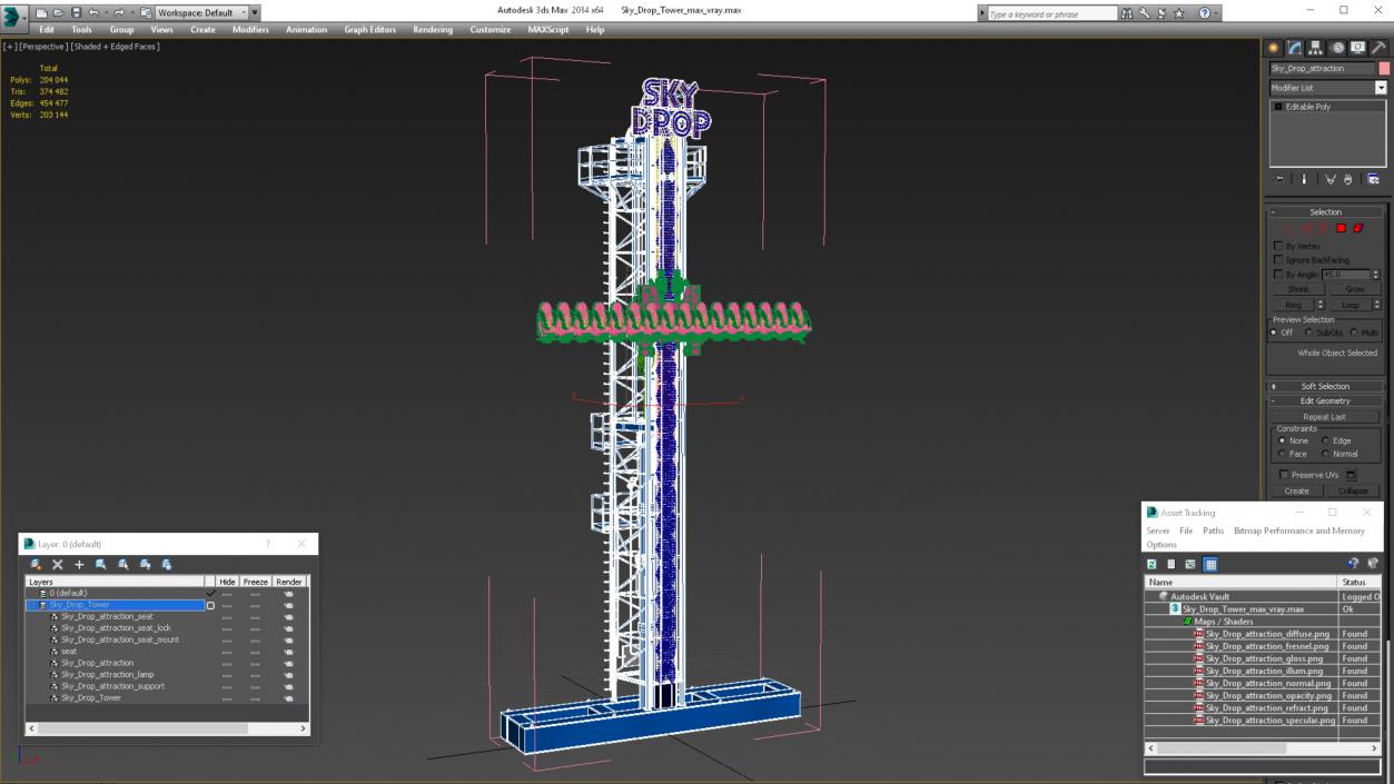 Sky Drop Tower 3D model