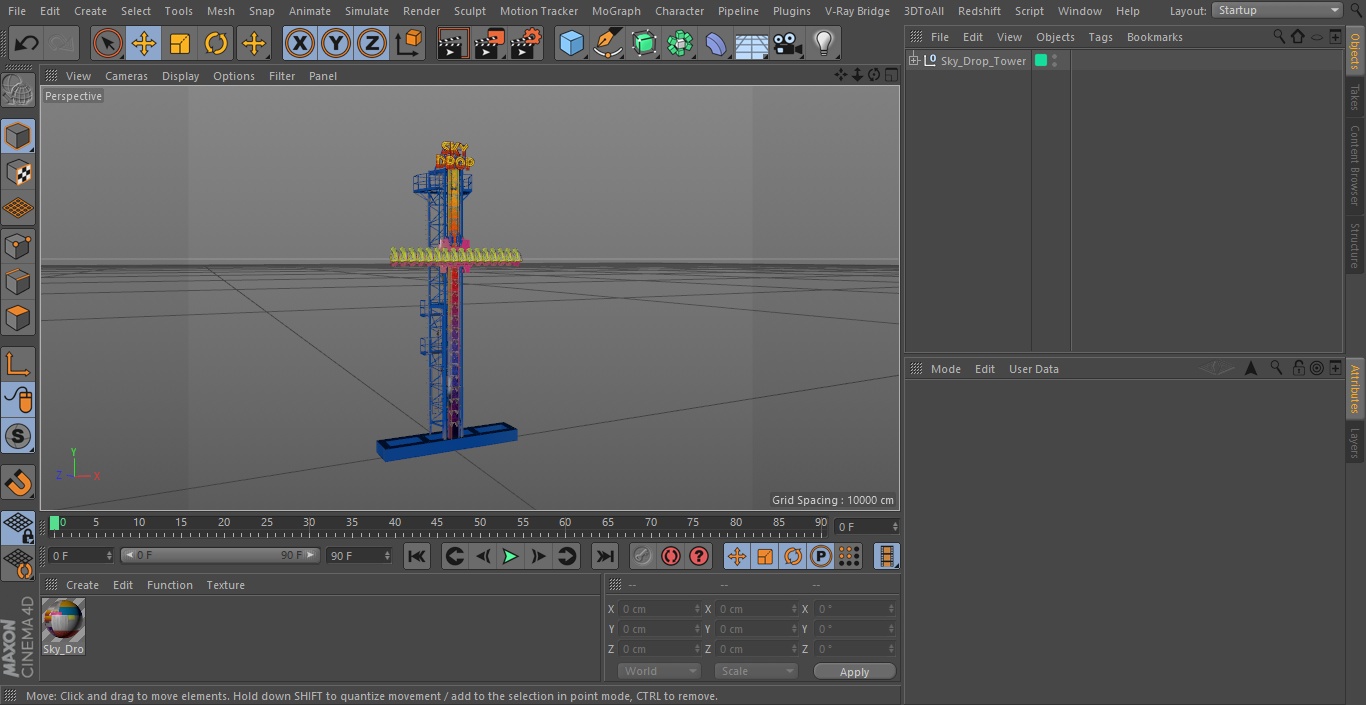 Sky Drop Tower 3D model