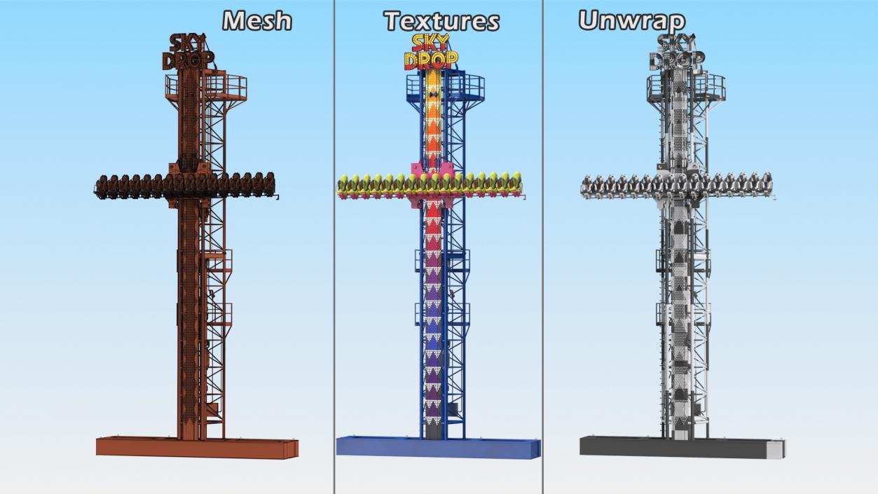 Sky Drop Tower 3D model