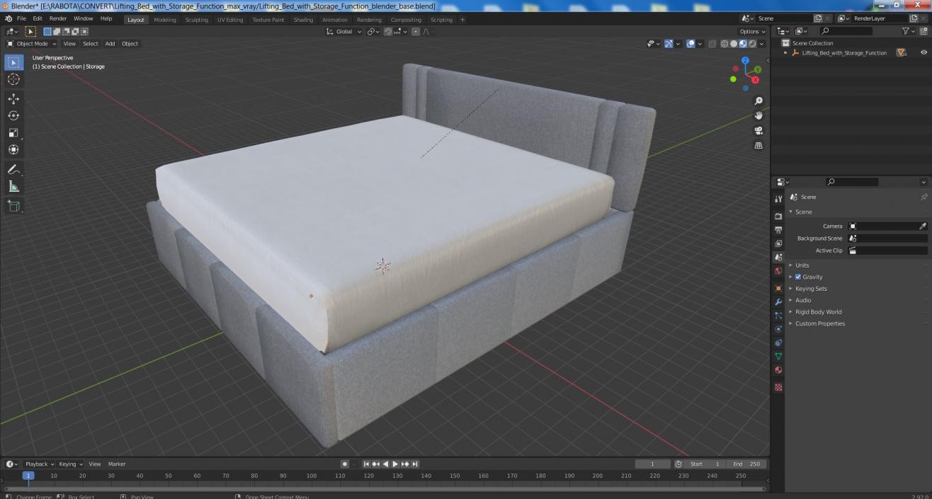 3D Lifting Bed with Storage Function model