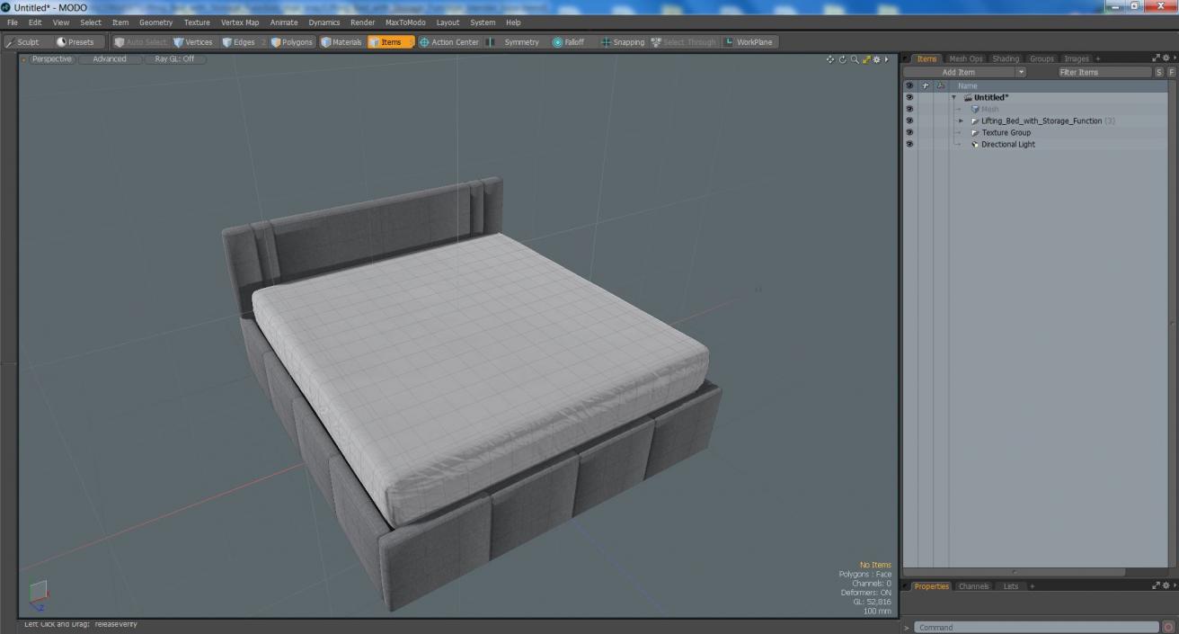 3D Lifting Bed with Storage Function model