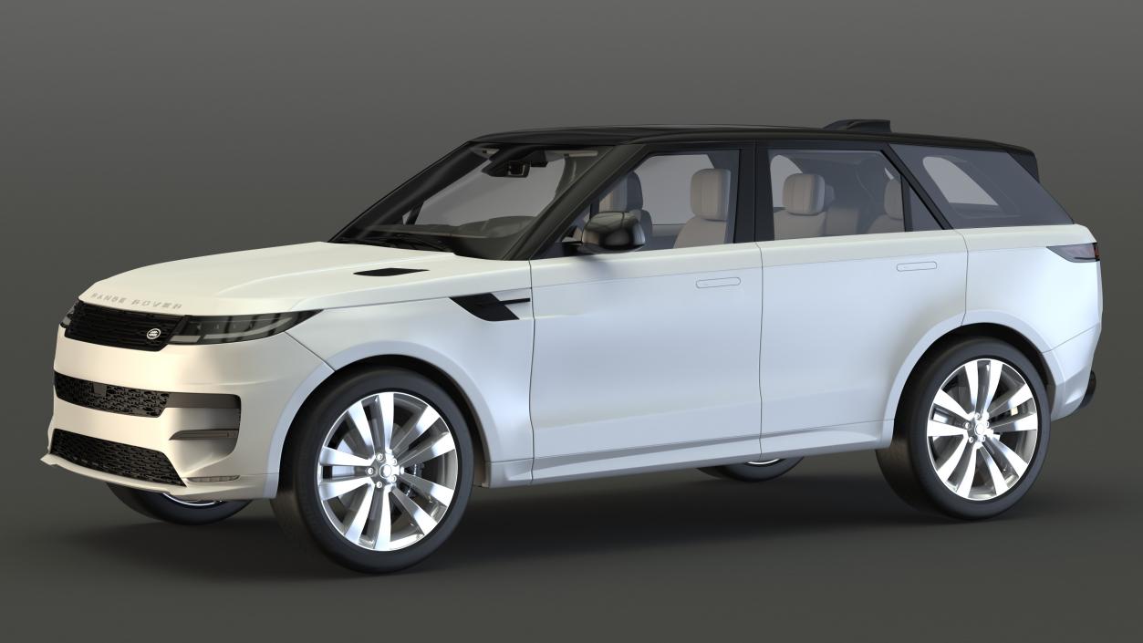 Light Grey Range Rover Sport SUV 2023 3D