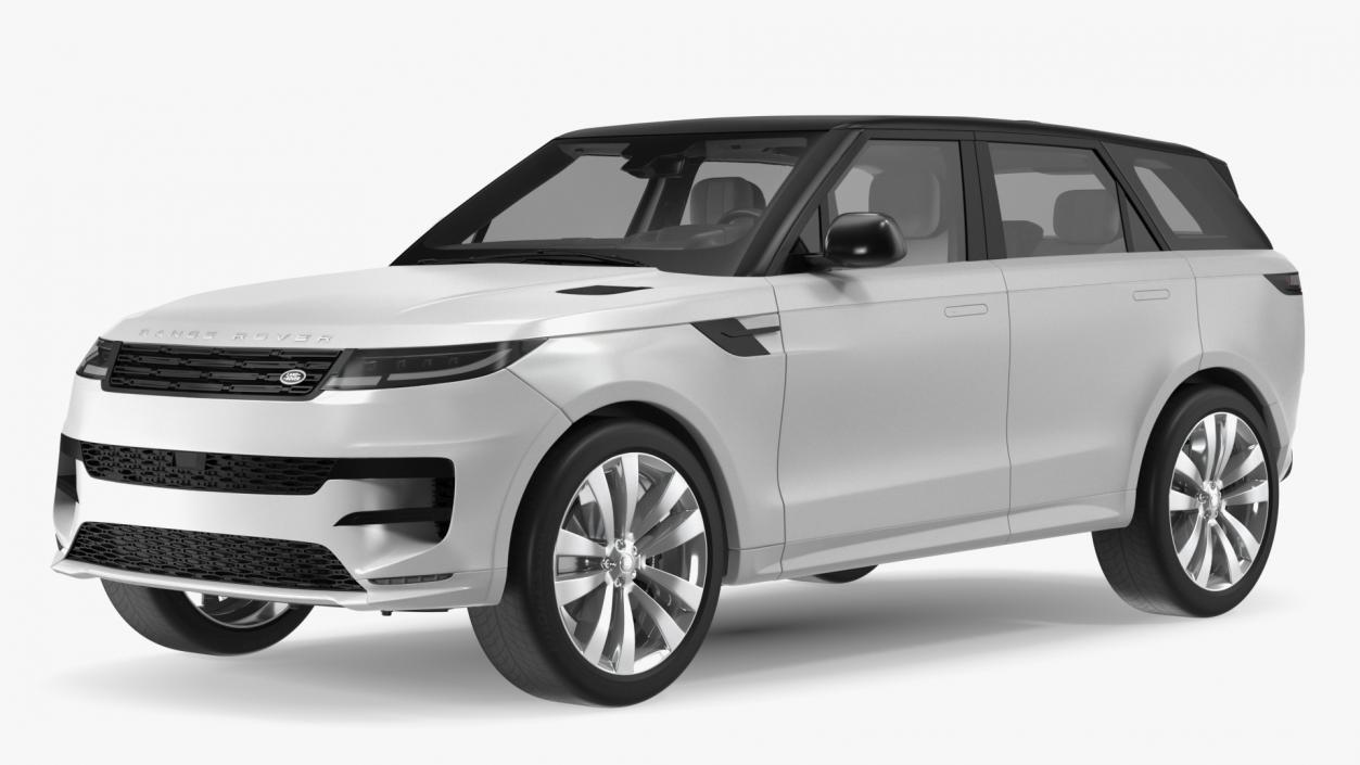 Light Grey Range Rover Sport SUV 2023 3D