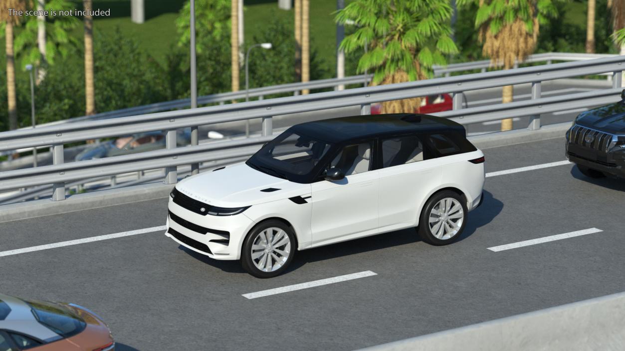 Light Grey Range Rover Sport SUV 2023 3D