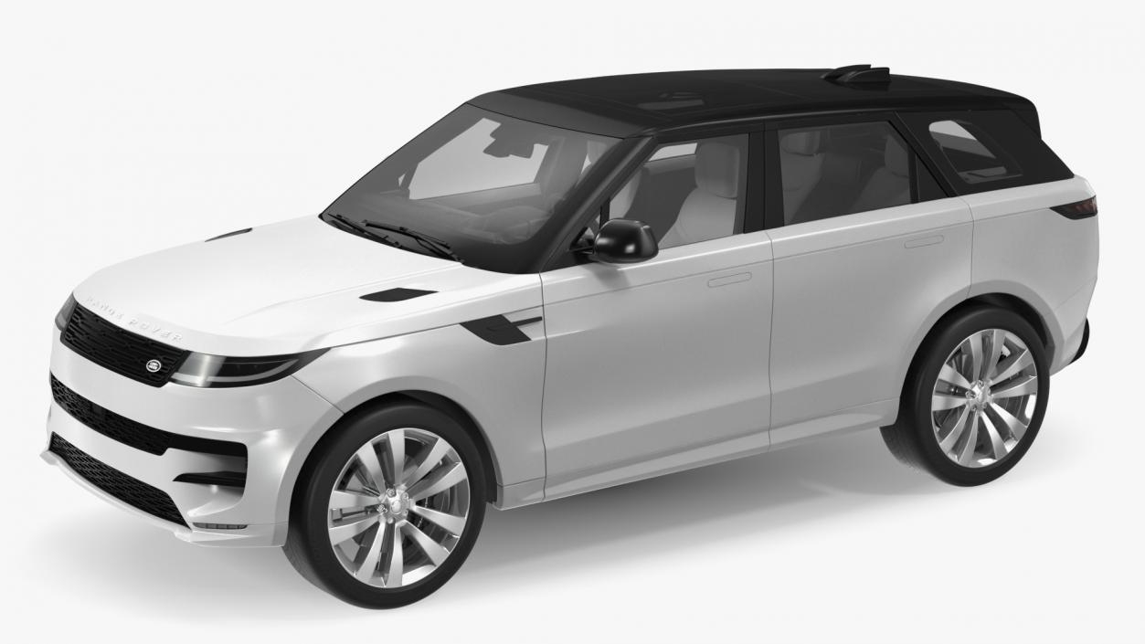 Light Grey Range Rover Sport SUV 2023 3D