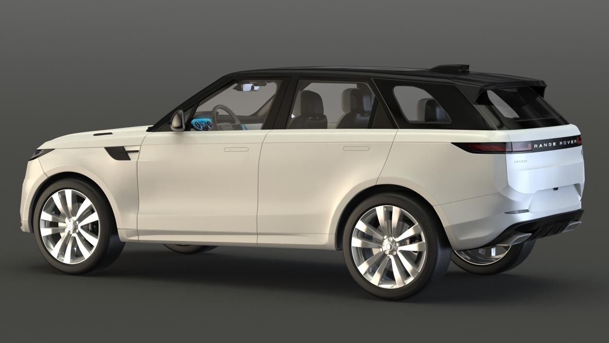 Light Grey Range Rover Sport SUV 2023 3D