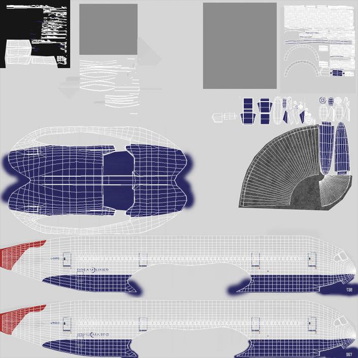 3D Commercial Jet Airliner Boeing 787-8 Rigged model