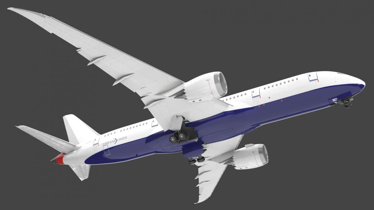 3D Commercial Jet Airliner Boeing 787-8 Rigged model