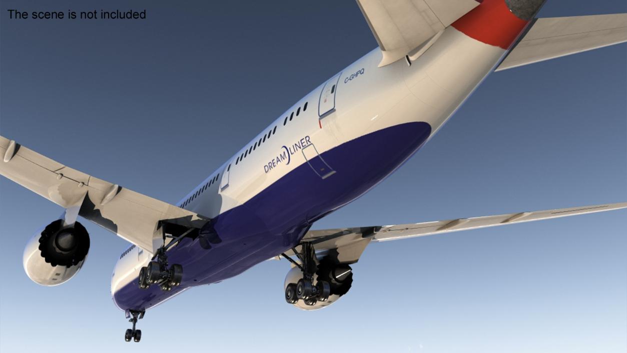 3D Commercial Jet Airliner Boeing 787-8 Rigged model