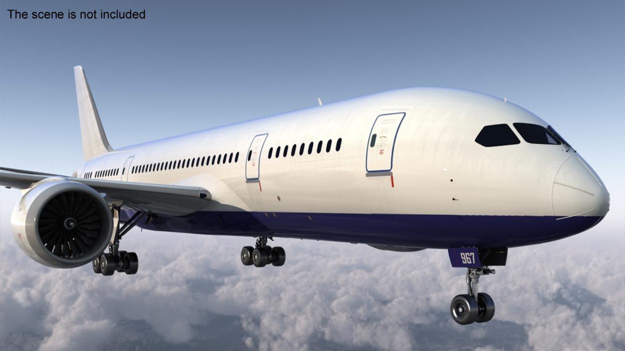 3D Commercial Jet Airliner Boeing 787-8 Rigged model