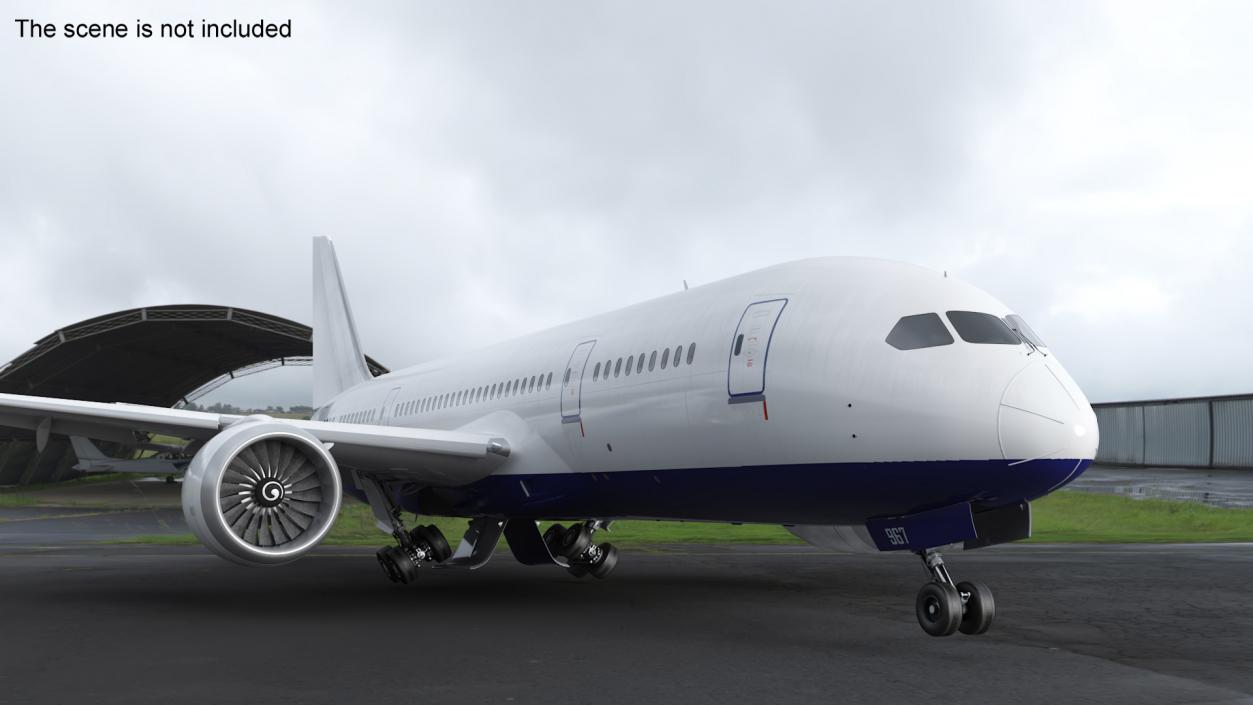 3D Commercial Jet Airliner Boeing 787-8 Rigged model