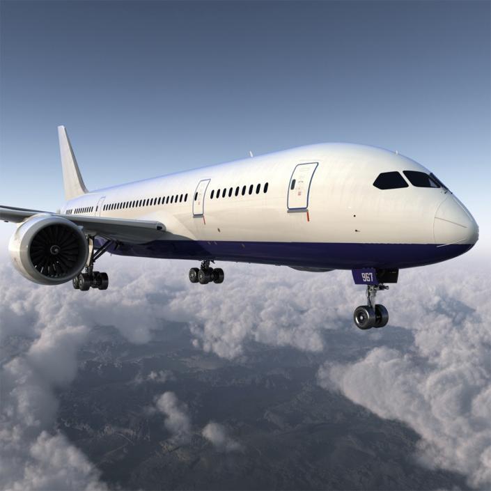 3D Commercial Jet Airliner Boeing 787-8 Rigged model