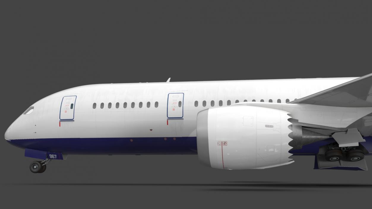 3D Commercial Jet Airliner Boeing 787-8 Rigged model