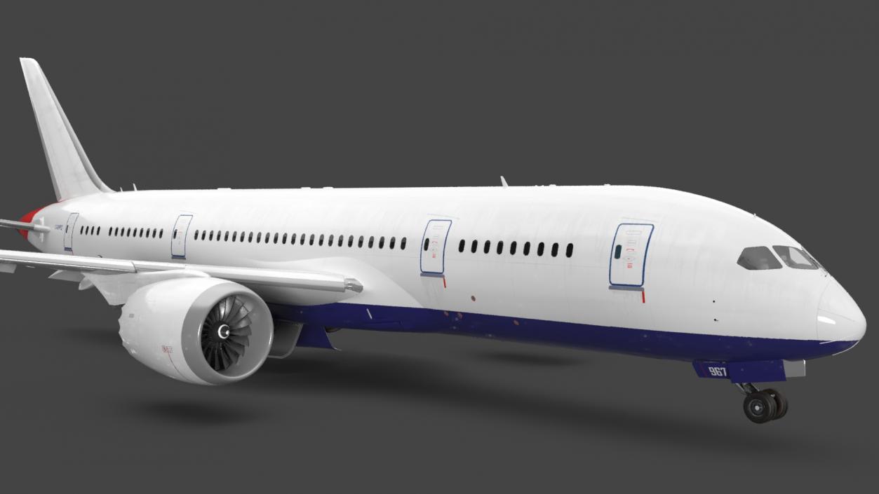 3D Commercial Jet Airliner Boeing 787-8 Rigged model