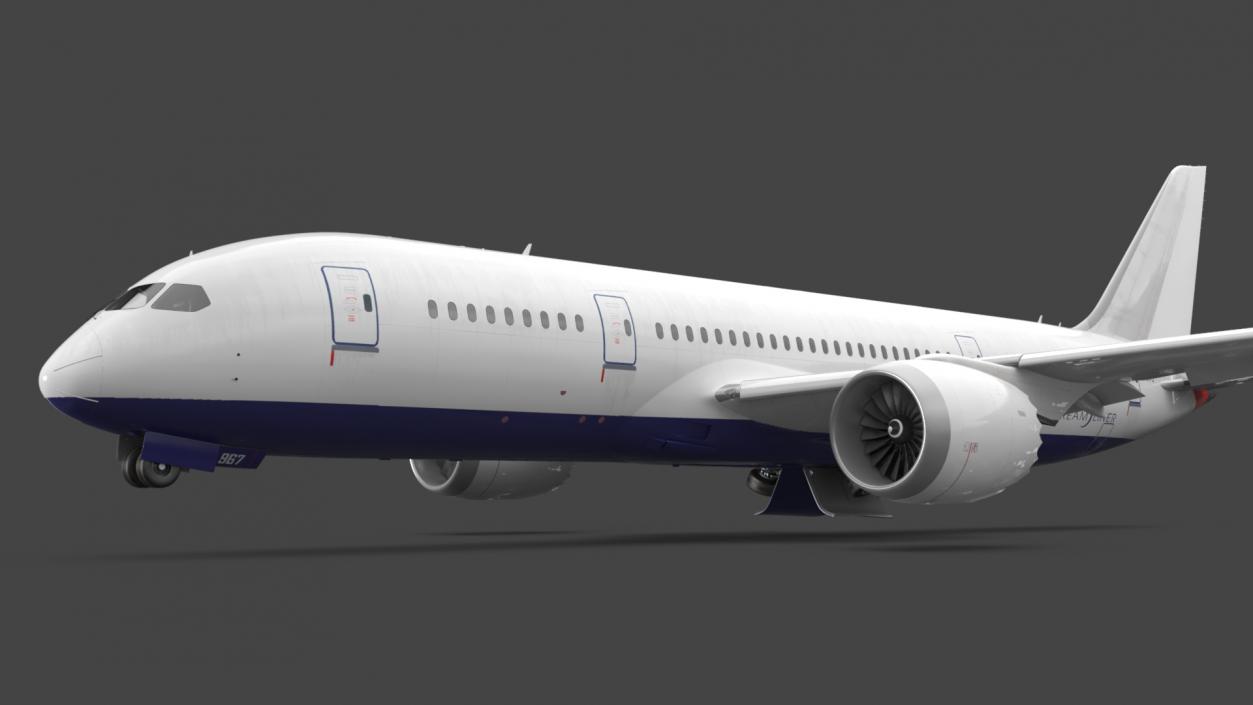 3D Commercial Jet Airliner Boeing 787-8 Rigged model