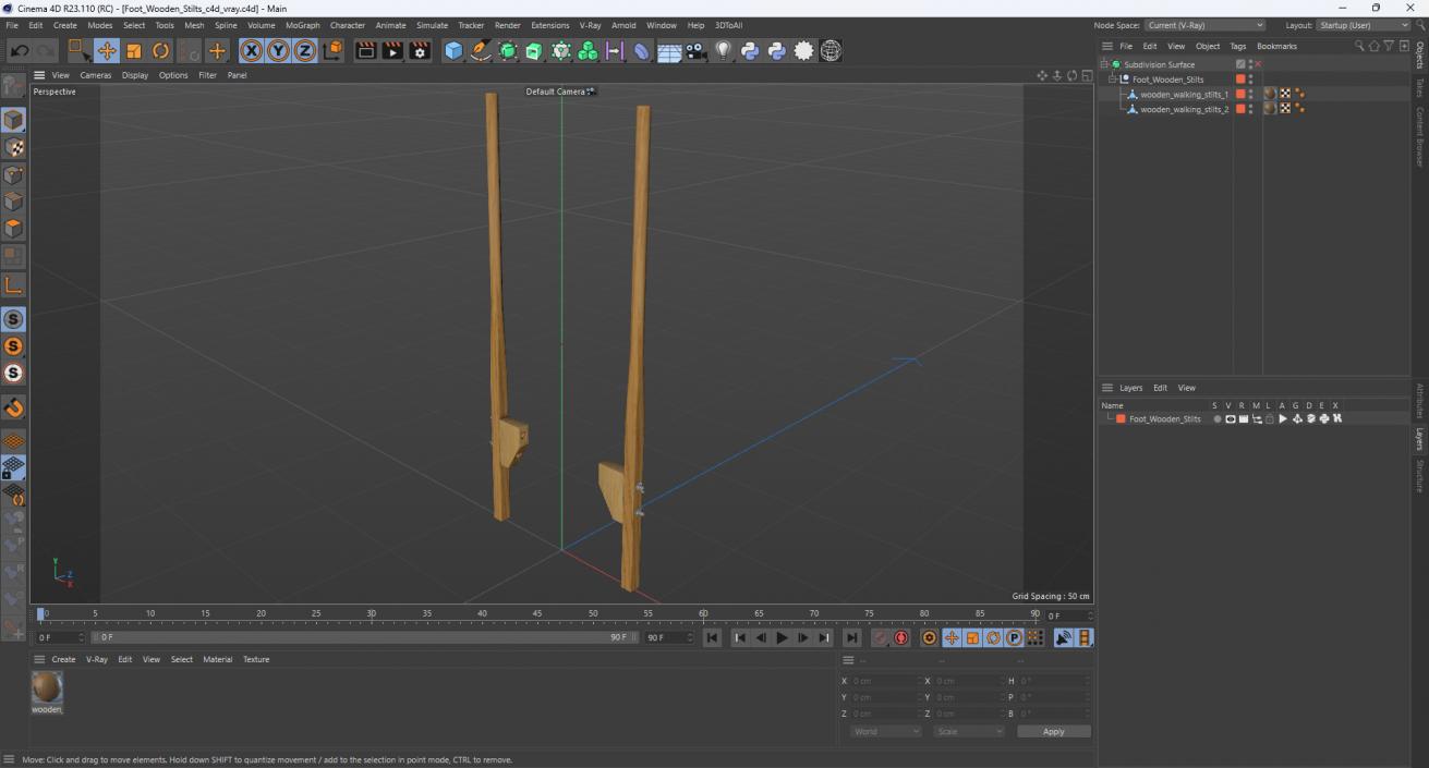 3D Foot Wooden Stilts model