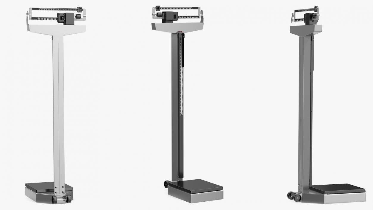 Mechanical Patient Weighing Scale with Height Rod 3D model