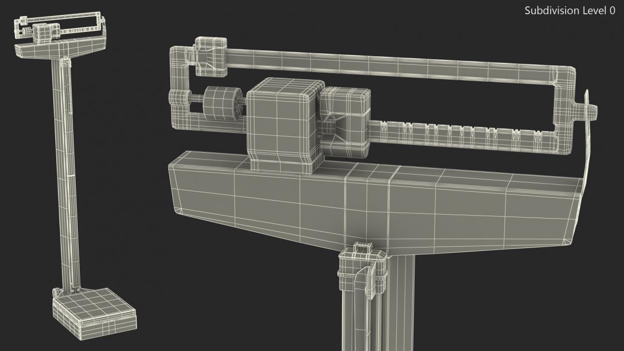Mechanical Patient Weighing Scale with Height Rod 3D model