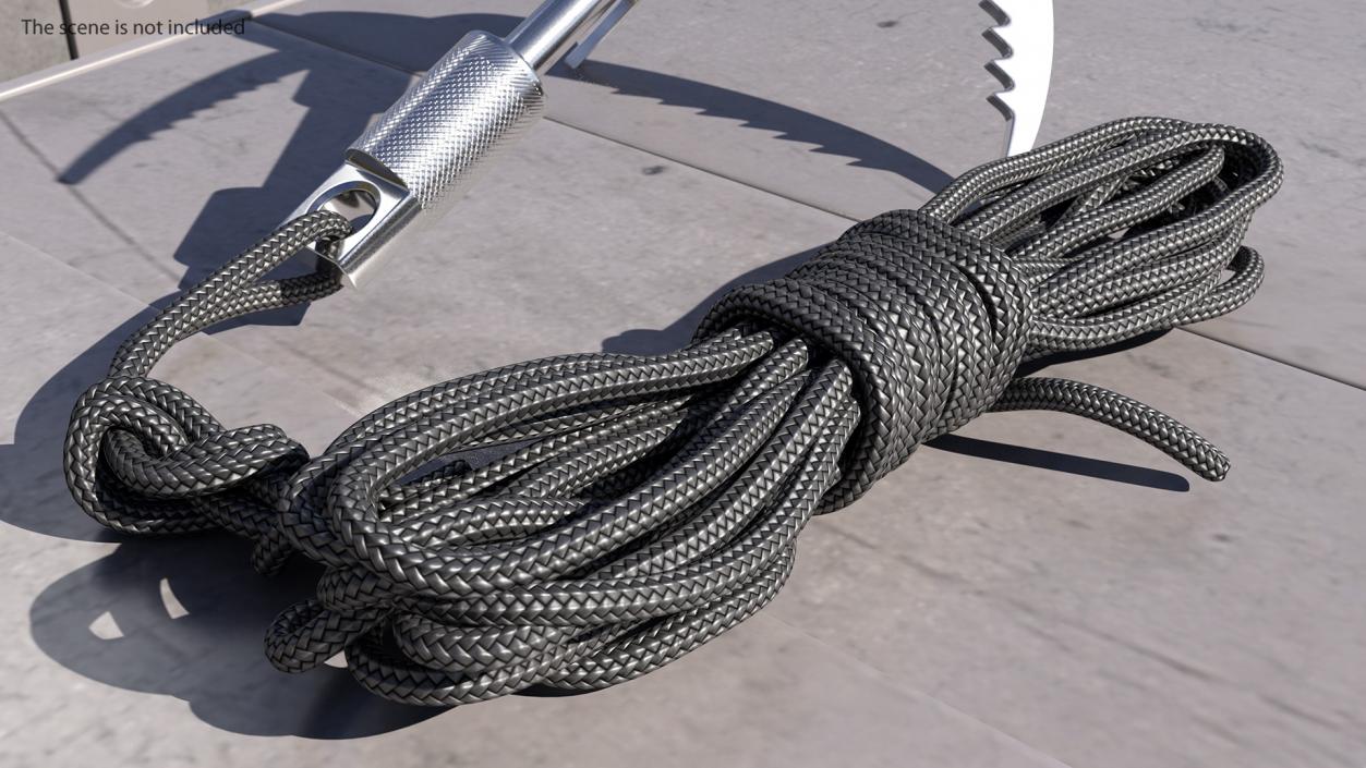 Dynamic Climbing Rope Black 3D