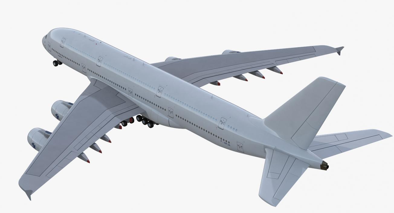 3D Airbus A380-1000 Generic Rigged