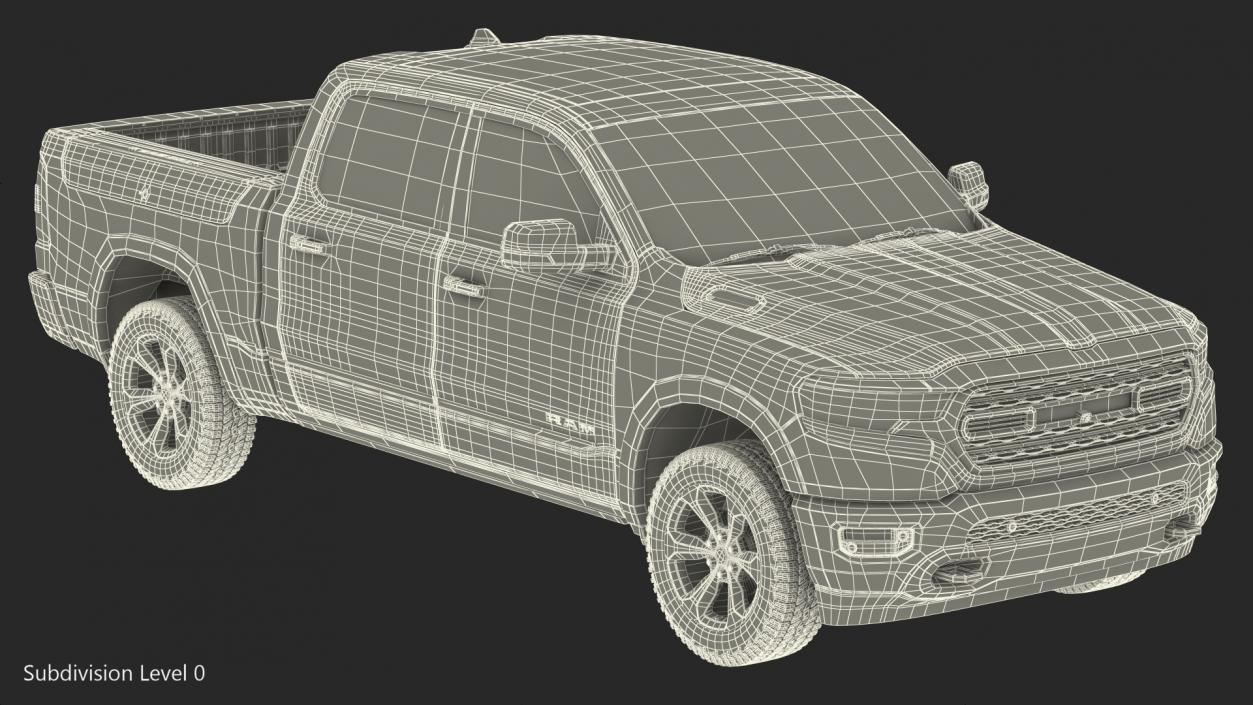 Pickup Truck Dodge RAM 1500 2020 Rigged 3D model