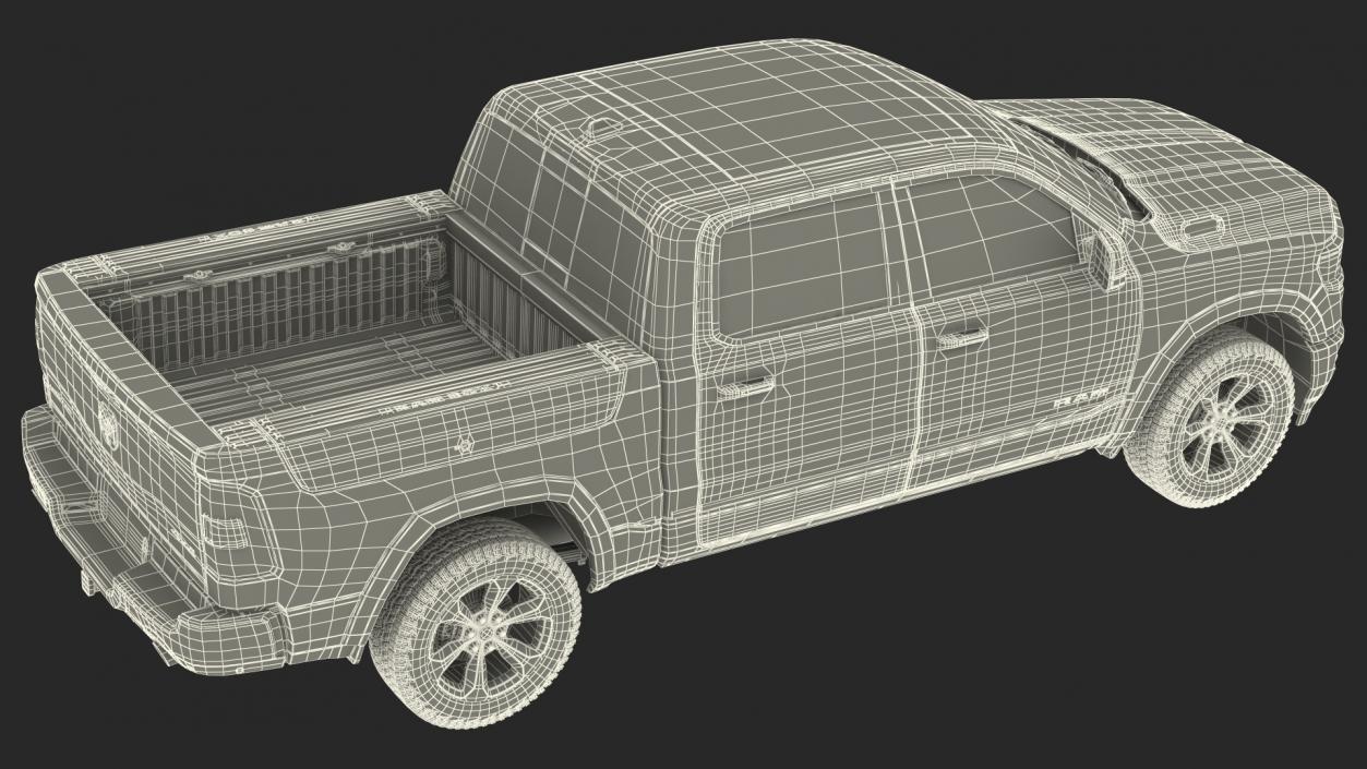 Pickup Truck Dodge RAM 1500 2020 Rigged 3D model