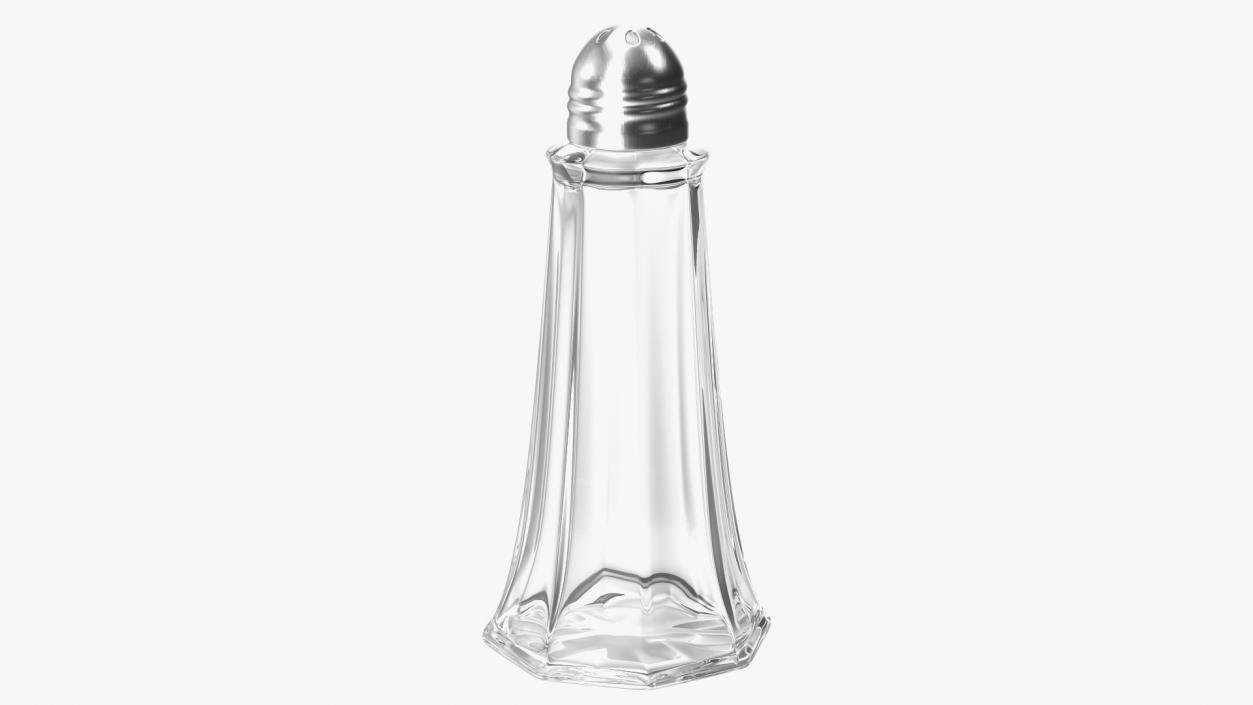 Tall Glass Body Salt and Pepper Shaker Empty 3D model