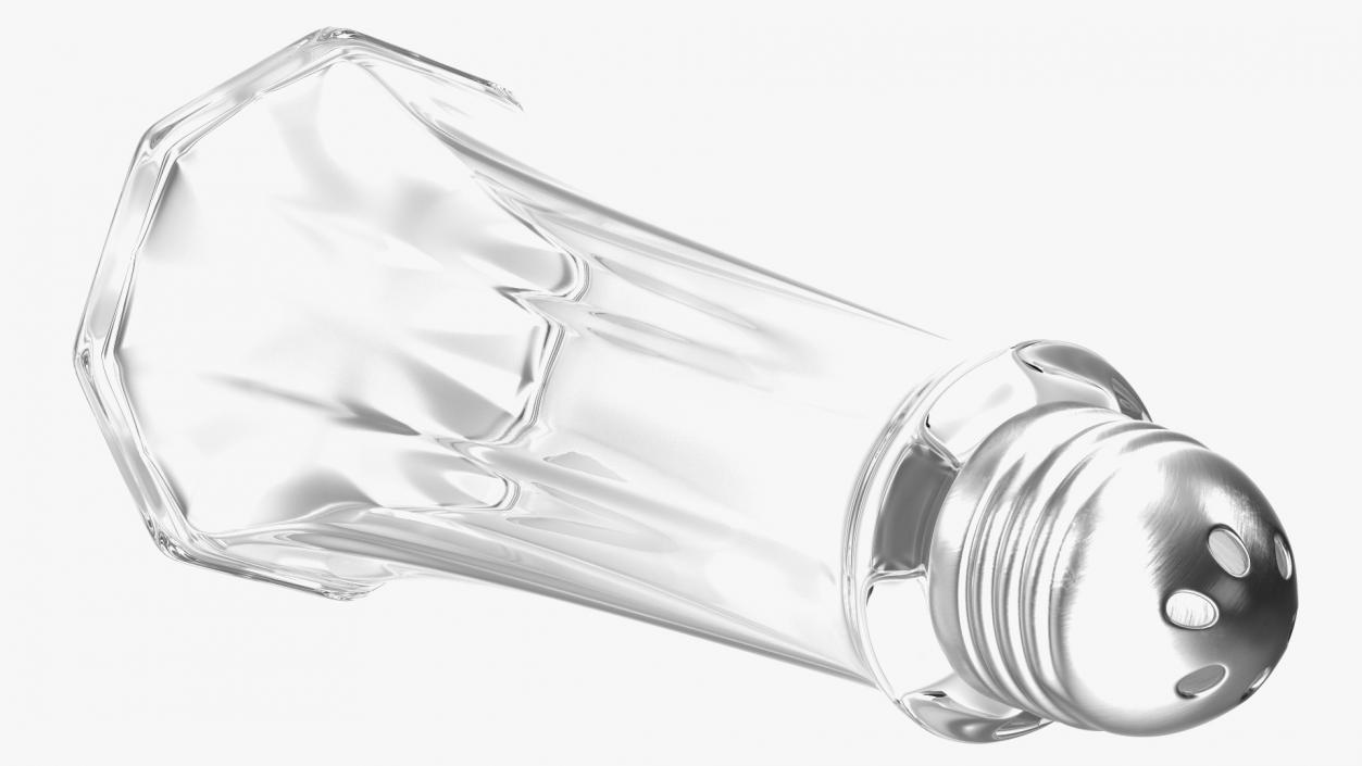 Tall Glass Body Salt and Pepper Shaker Empty 3D model