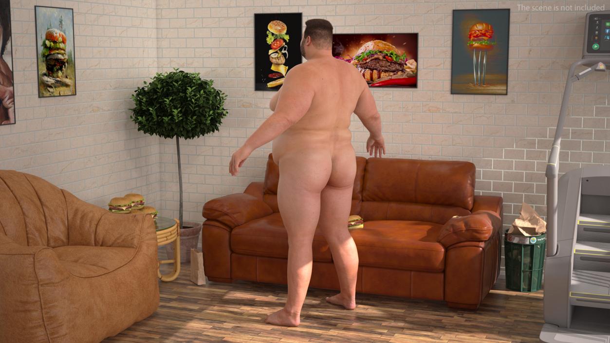 Naked Fat Man Fur 3D