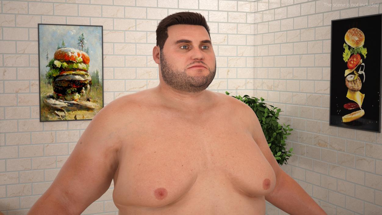 Naked Fat Man Fur 3D