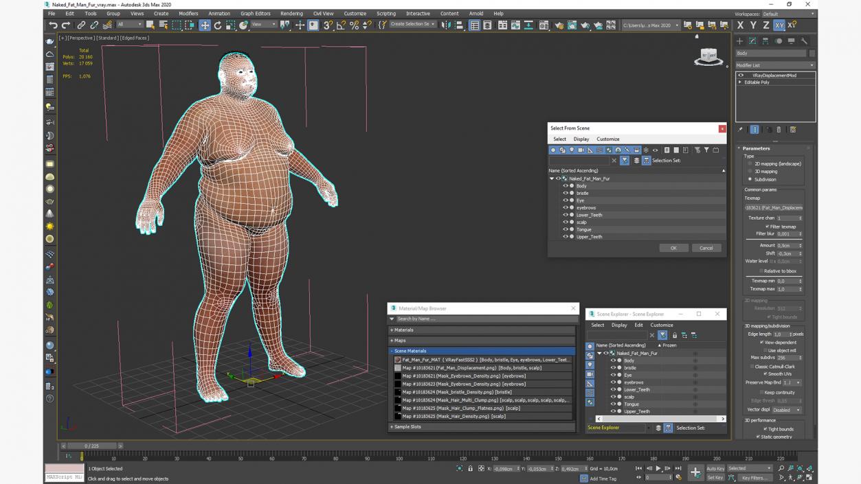 Naked Fat Man Fur 3D