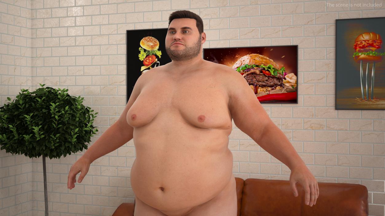 Naked Fat Man Fur 3D