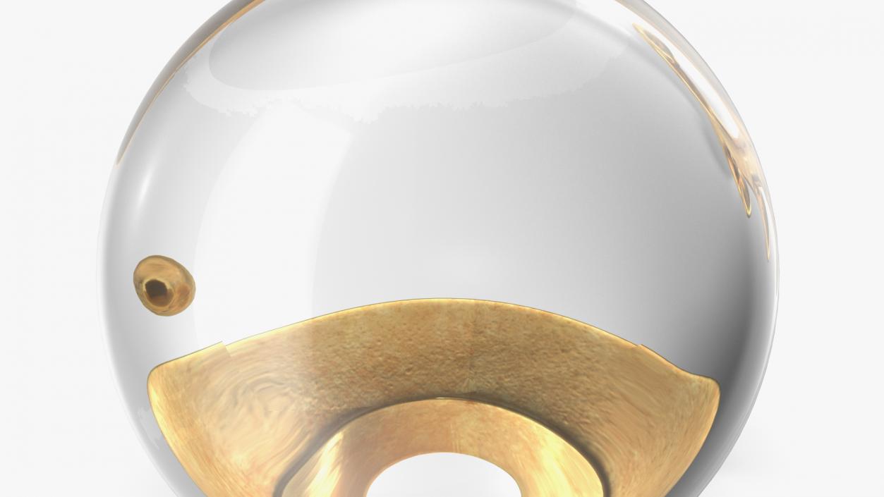 3D Clear Crystal Ball with Golden Stand