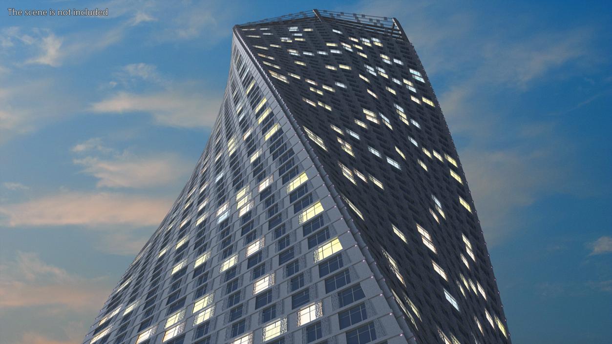 Twisted Skyscraper Night Glow 3D model