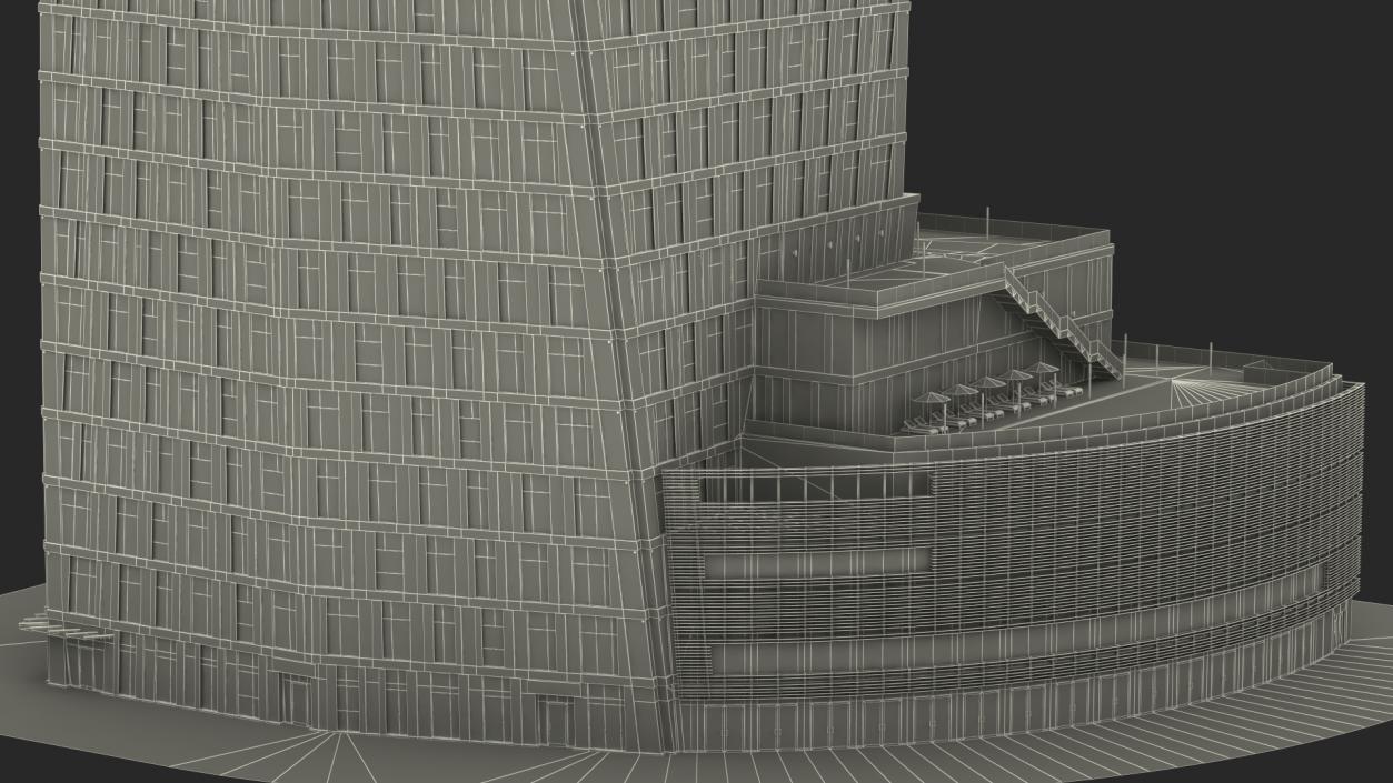 Twisted Skyscraper Night Glow 3D model