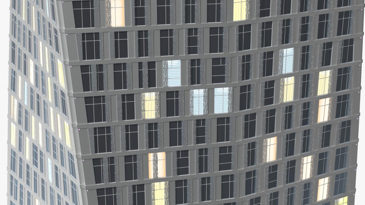 Twisted Skyscraper Night Glow 3D model