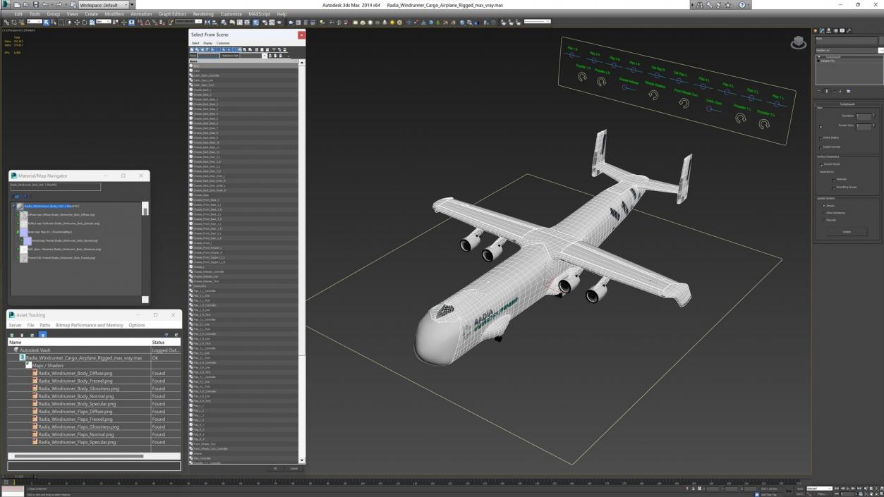 3D model Radia Windrunner Cargo Airplane Rigged 2