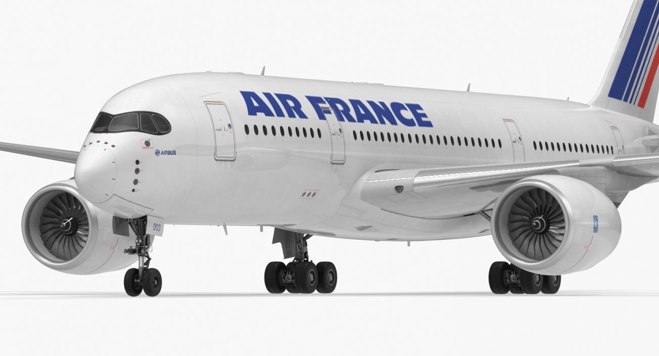 3D Airbus A350-800 Air France Rigged model